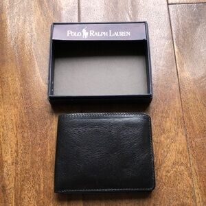 Polo Ralph Lauren men’s black wallet with see through insert and box